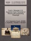 Image for Furst V. Brewster U.S. Supreme Court Transcript of Record with Supporting Pleadings
