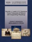 Image for Bender V. Lamb U.S. Supreme Court Transcript of Record with Supporting Pleadings