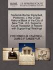 Image for Frederick Barber Campbell, Petitioner, V. the Chase National Bank of the City of New York. U.S. Supreme Court Transcript of Record with Supporting Pleadings
