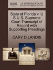 Image for State of Florida V. U S U.S. Supreme Court Transcript of Record with Supporting Pleadings