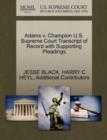 Image for Adams V. Champion U.S. Supreme Court Transcript of Record with Supporting Pleadings