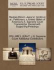 Image for Reuben Hirsch, Jules M. Gorlitz Et Al., Petitioners, V. United States of America U.S. Supreme Court Transcript of Record with Supporting Pleadings