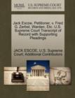 Image for Jack Escoe, Petitioner, V. Fred G. Zerbst, Warden, Etc. U.S. Supreme Court Transcript of Record with Supporting Pleadings