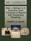 Image for Allen V. Bethea U.S. Supreme Court Transcript of Record with Supporting Pleadings