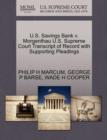 Image for U.S. Savings Bank V. Morgenthau U.S. Supreme Court Transcript of Record with Supporting Pleadings
