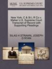 Image for New York, C &amp; St L R Co V. Maher U.S. Supreme Court Transcript of Record with Supporting Pleadings