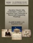 Image for Marathon Electric Mfg Corporation V. Clark U.S. Supreme Court Transcript of Record with Supporting Pleadings