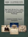 Image for New York Life Ins Co V. Lydon U.S. Supreme Court Transcript of Record with Supporting Pleadings