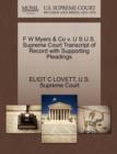 Image for F W Myers &amp; Co V. U S U.S. Supreme Court Transcript of Record with Supporting Pleadings
