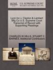 Image for Lyon Inc V. Clayton &amp; Lambert Mfg Co U.S. Supreme Court Transcript of Record with Supporting Pleadings
