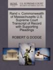 Image for Rand V. Commonwealth of Massachusetts U.S. Supreme Court Transcript of Record with Supporting Pleadings