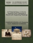 Image for H P Hood &amp; Sons V. U S U.S. Supreme Court Transcript of Record with Supporting Pleadings