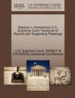 Image for Rasquin V. Humphreys U.S. Supreme Court Transcript of Record with Supporting Pleadings