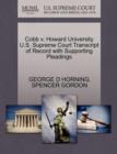 Image for Cobb V. Howard University U.S. Supreme Court Transcript of Record with Supporting Pleadings