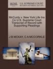 Image for McCurdy V. New York Life Ins Co U.S. Supreme Court Transcript of Record with Supporting Pleadings