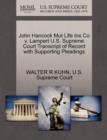 Image for John Hancock Mut Life Ins Co V. Lampert U.S. Supreme Court Transcript of Record with Supporting Pleadings