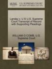 Image for Landay V. U S U.S. Supreme Court Transcript of Record with Supporting Pleadings