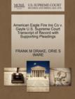 Image for American Eagle Fire Ins Co V. Gayle U.S. Supreme Court Transcript of Record with Supporting Pleadings