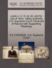 Image for Lewis V. U. S. Ex Rel. and for Use of Tenn. Valley Authority U.S. Supreme Court Transcript of Record with Supporting Pleadings
