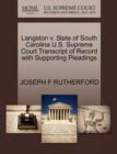 Image for Langston V. State of South Carolina U.S. Supreme Court Transcript of Record with Supporting Pleadings