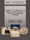 Image for Blaydes V. C H Little &amp; Co U.S. Supreme Court Transcript of Record with Supporting Pleadings