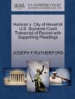 Image for Hannan V. City of Haverhill U.S. Supreme Court Transcript of Record with Supporting Pleadings