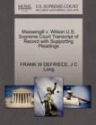 Image for Massengill V. Wilson U.S. Supreme Court Transcript of Record with Supporting Pleadings
