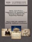 Image for Akron, C &amp; y R Co V. Hagenbuch U.S. Supreme Court Transcript of Record with Supporting Pleadings