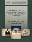 Image for Creek Nation V. U S U.S. Supreme Court Transcript of Record with Supporting Pleadings