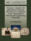 Image for Preston V. Bunker Hill State Bank of Bunker Hill, Kan U.S. Supreme Court Transcript of Record with Supporting Pleadings