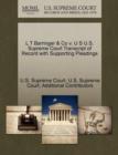 Image for L T Barringer &amp; Co V. U S U.S. Supreme Court Transcript of Record with Supporting Pleadings
