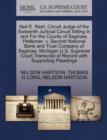 Image for Neil E. Reid, Circuit Judge of the Sixteenth Judicial Circuit Sitting in and for the County of Saginaw, Petitioner, V. Second National Bank and Trust Company of Saginaw, Michigan U.S. Supreme Court Tr
