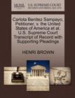 Image for Carlota Benitez Sampayo, Petitioner, V. the United States of America et al. U.S. Supreme Court Transcript of Record with Supporting Pleadings