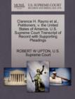 Image for Clarence H. Rayno Et Al., Petitioners, V. the United States of America. U.S. Supreme Court Transcript of Record with Supporting Pleadings