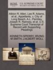 Image for Alblon R. Allen, Lee R. Adams, et al., Appellants, V. City of Long Beach, A.L. Parmley, Joseph R. Ramsey, et al. U.S. Supreme Court Transcript of Record with Supporting Pleadings