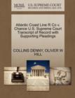 Image for Atlantic Coast Line R Co V. Chance U.S. Supreme Court Transcript of Record with Supporting Pleadings