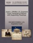 Image for Jones V. Whittle U.S. Supreme Court Transcript of Record with Supporting Pleadings