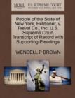 Image for People of the State of New York, Petitioner, V. Teeval Co., Inc. U.S. Supreme Court Transcript of Record with Supporting Pleadings