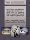 Image for Horni Signal Manufacturing Corporation, Petitioner, V. David Katz. U.S. Supreme Court Transcript of Record with Supporting Pleadings