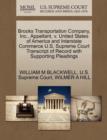 Image for Brooks Transportation Company, Inc., Appellant, V. United States of America and Interstate Commerce U.S. Supreme Court Transcript of Record with Supporting Pleadings