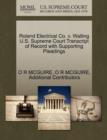 Image for Roland Electrical Co. V. Walling U.S. Supreme Court Transcript of Record with Supporting Pleadings