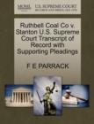 Image for Ruthbell Coal Co V. Stanton U.S. Supreme Court Transcript of Record with Supporting Pleadings