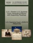 Image for U S V. Preston U.S. Supreme Court Transcript of Record with Supporting Pleadings
