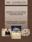 Image for McDonald V. U. S. U.S. Supreme Court Transcript of Record with Supporting Pleadings
