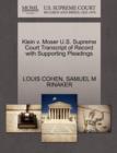 Image for Klein V. Moser U.S. Supreme Court Transcript of Record with Supporting Pleadings