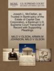 Image for Joseph L. McClellan, as Trustee in Bankruptcy of the Estate of Capital Gas Corporation, a Bankrupt U.S. Supreme Court Transcript of Record with Supporting Pleadings