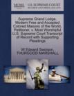 Image for Supreme Grand Lodge, Modern Free and Accepted Colored Masons of the World, Petitioner, V. Most Worshipful U.S. Supreme Court Transcript of Record with Supporting Pleadings