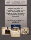 Image for Western Air Lines, Inc., Appellant, V. People of the State of California. U.S. Supreme Court Transcript of Record with Supporting Pleadings