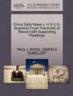 Image for China Daily News V. U S U.S. Supreme Court Transcript of Record with Supporting Pleadings