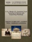 Image for U S V. Bergh U.S. Supreme Court Transcript of Record with Supporting Pleadings